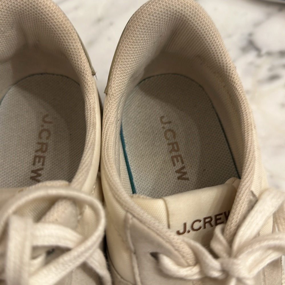 J Crew women retro sneaker size 6 off white with gold excellent worn 2-3 times - Picture 5 of 11